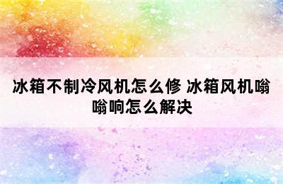 冰箱不制冷风机怎么修 冰箱风机嗡嗡响怎么解决